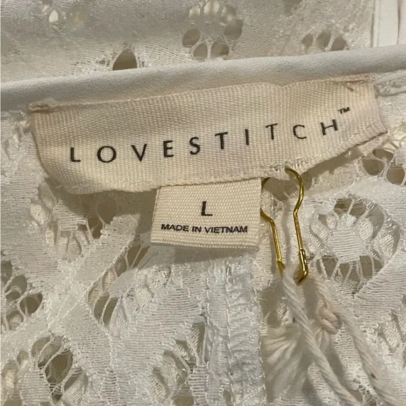LOVESTITCH Ivory Lace One of a Kind Maxi Dress/Swimsuit Cover NWT Size L